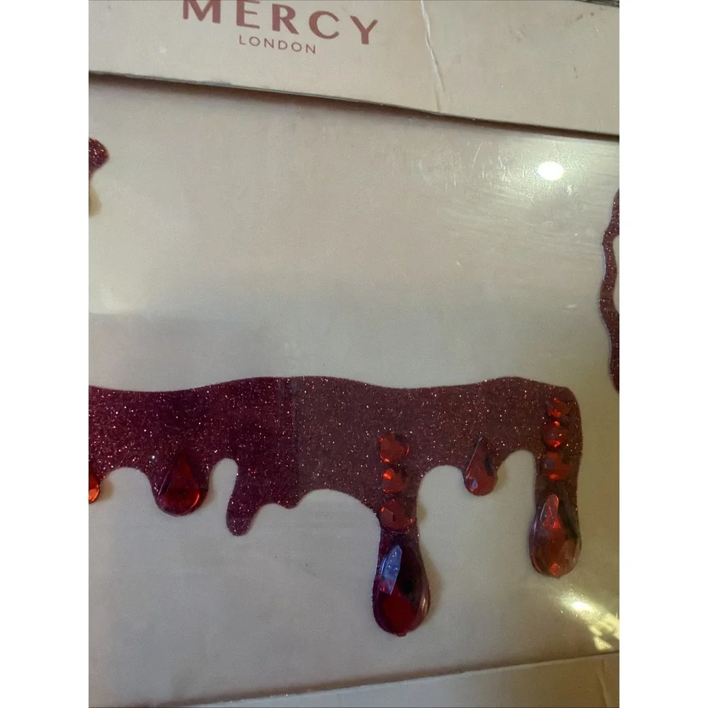 NEW Mercy London Red Glitter Fake Blood Face Body Jewels Halloween Makeup